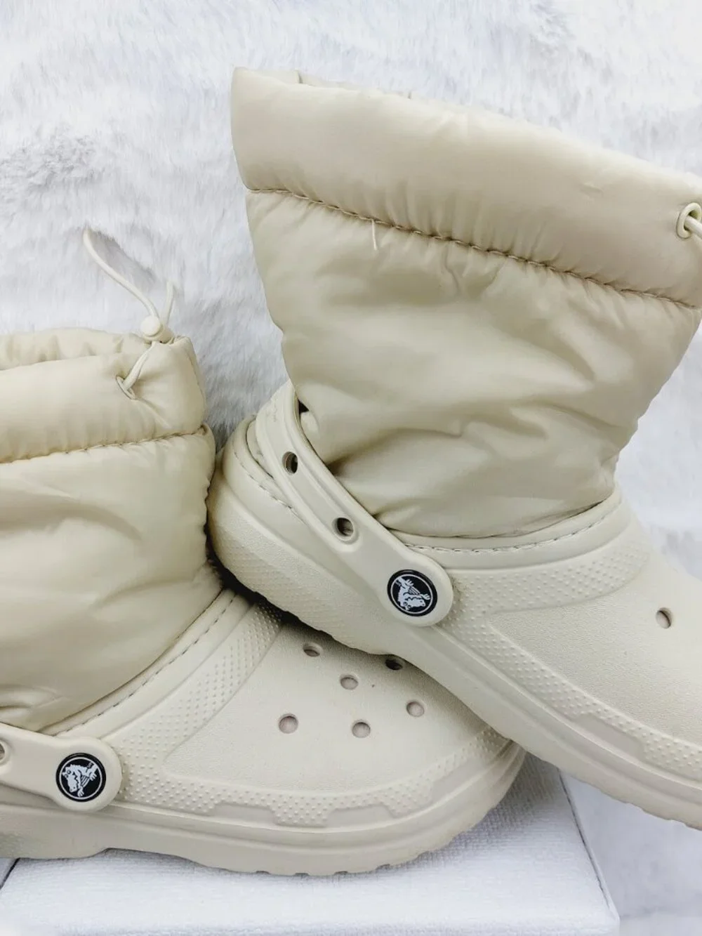 Set of 3 Sorel Crocs Girl's Black Cream Faux-Fur Snow Winter Boots Size US 3